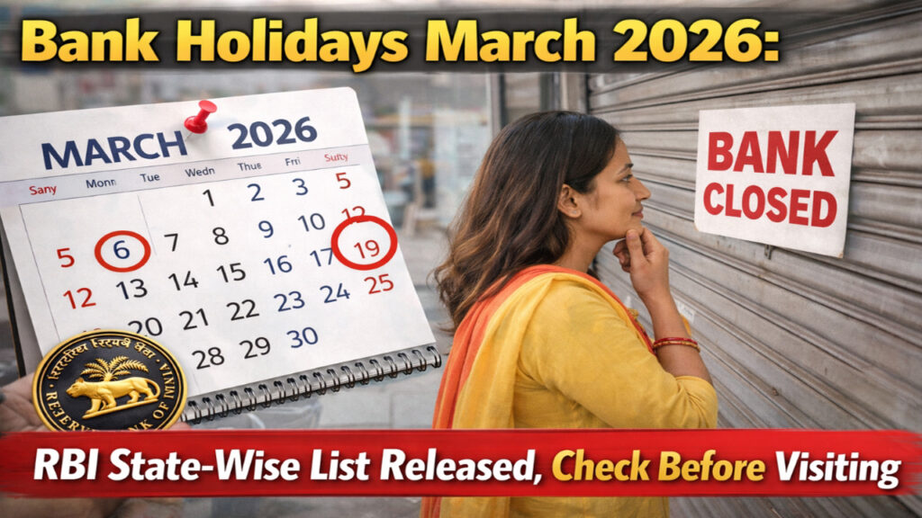 Bank Holidays March 2026: RBI State‑Wise List Released, Check Before Visiting