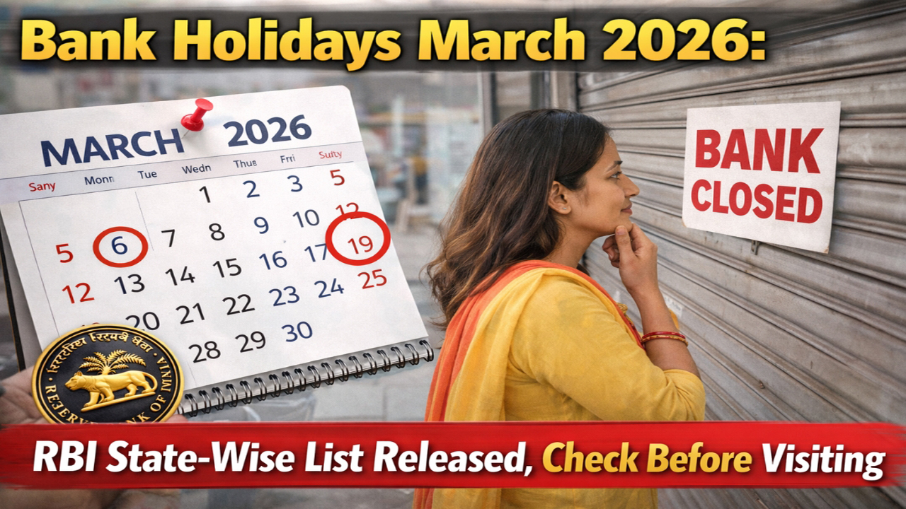 Bank Holidays March 2026: RBI State‑Wise List Released, Check Before Visiting